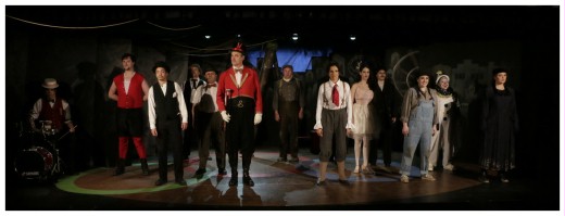 (Image: The Circus People and Town Citizens
   Stand Individually on the Stage)