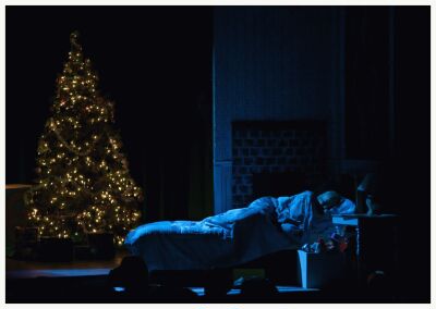 (Image: Patrick sleeps within a Blue Light)