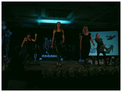 (Image: Girls walk down the Runway with
 Various Hand Positions)