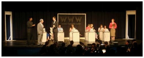 (Image: Secretaries Work as Biggley speaks
with Finch)