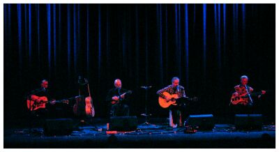 (Image: The Band in Red & Blue Light)