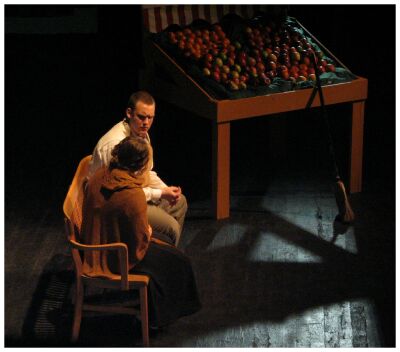 (Image: Schneider and Shultz share a quiet moment in Shultz's
  Business.)