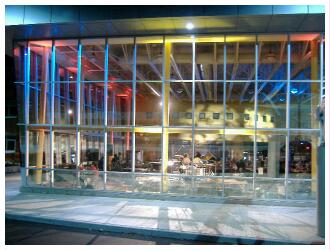 (Image: Looking through the Windows at the rear of
  the Stage)