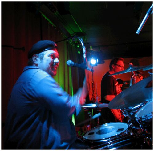 (Image: Gary Drumming with the `Time Bandits')