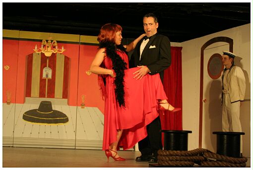 (Image: Reno and Sir Oakleigh Cavort Downstage)