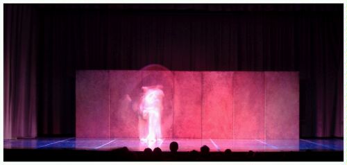 (Image: Dancers in Front of Pink-Coloured Rear Flats)