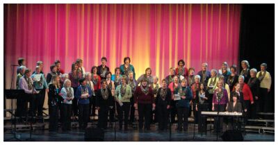 (Image: The ScotianAires in Red with Pink and Yellow on the
  Back Curtain)