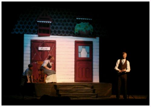 (Image: Mother and Daughter listen to the
  Music Man)