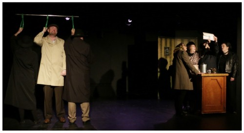 (Image: A London Tube [subway] Scene on the
   Left; a Kitchen Scene is on the Right)
