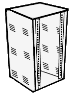 (Image Left: Metal Equipment Rack)