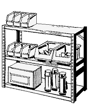 (Image Left: Metal Shop Shelves)